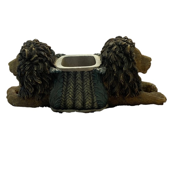 VTG Lion 2 Headed Resin Planter Pot Decorative 14" - Picture 4 of 9